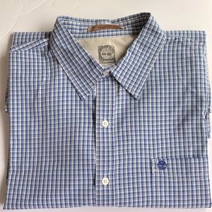 Timberland men’s big & tall white blue plaid, l/s, 💯cotton button down XXL